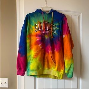 Tie dye San Diego hooded sweatshirt